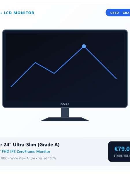 [USED - Grade A] Acer 24" FHD IPS Ultra-Slim Display (Tested)